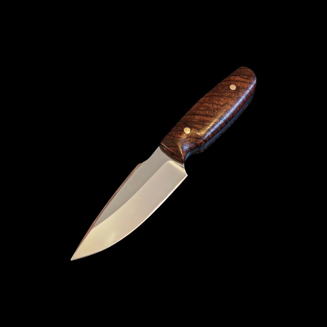 Žar 89 – Ember EDC knife - Stabilizovano zebrano drvo sa crnim G10 lajnerom