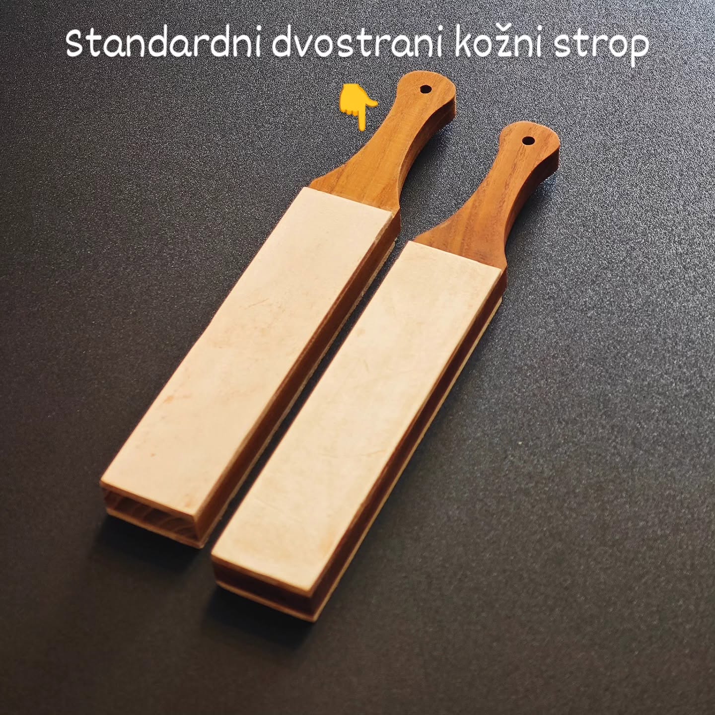 Dvostrani kožni strop za stropovanje i dooštravanje sečiva